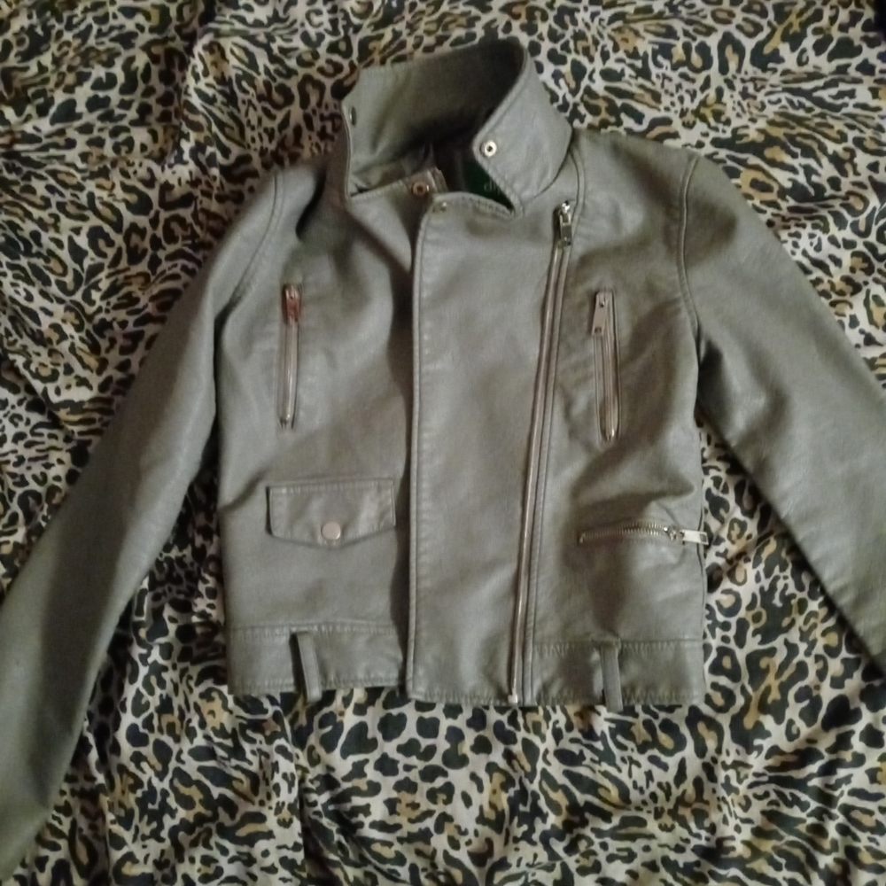 Grey XS leather jacket